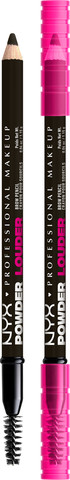 POWDER LOUDER עפרון גבות דו צדדי - BLACK 09