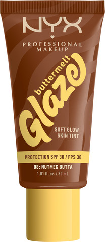 BUTTERMELT GLAZE מייק אפ טינט עד 24 שעות של לחות וגלואו לפנים - NUTMEG BUTTA 08
