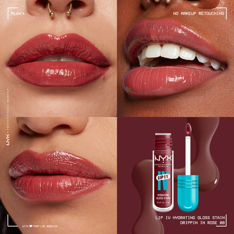 WET SHOT LIP IV גלוס עמיד - DRIPPIN' IN ROSE 08