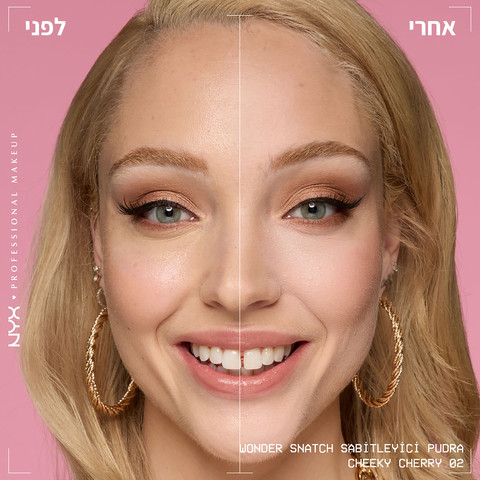 WONDER SNATCH פודרה בתפזורת לגימור איירבראש מושלם ועמידות עד 16 שעות - CHEEKY CHERRY 02