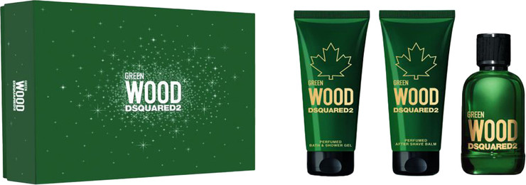 WOOD 2 GREEN POUR HOMME סט א.ד.ט + ג'ל רחצה + אפטר שייב באלם לגבר