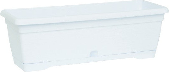 אדנית מיני צבר פלסטיק 12.5X25 ס"מ עם תחתית ניקוז במגוון צבעים color White