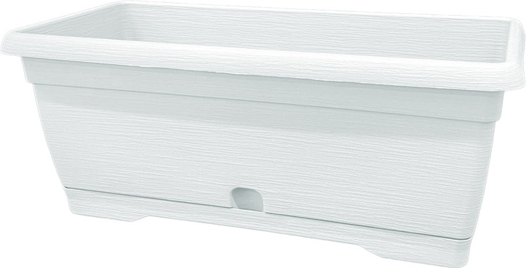 אדנית מיני צבר מלבנית 12.5X35 ס"מ עם תחתית ניקוז מובנית בשלל צבעים צבע White