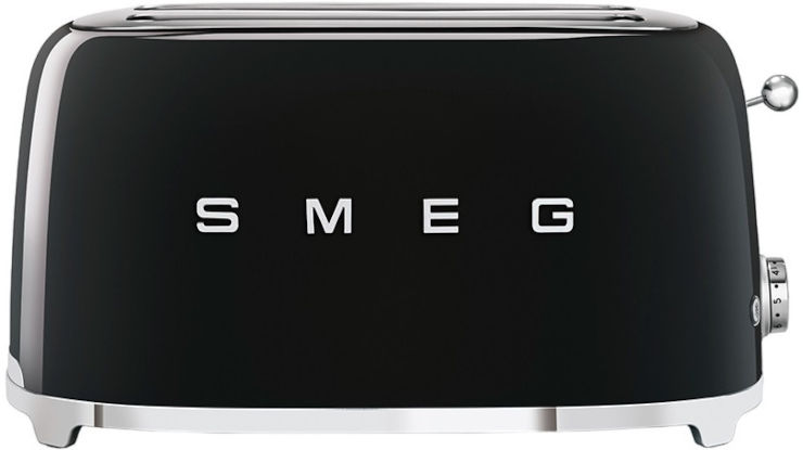 מצנם 4 פרוסות בעיצוב רטרו Smeg סמג TSF02 שחור מבריק