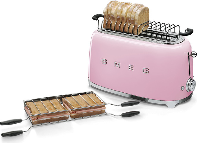 מצנם 4 פרוסות בעיצוב רטרו Smeg סמג TSF02 ורוד