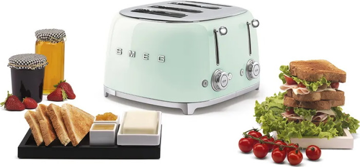מצנם 4 פרוסות בעיצוב רטרו Smeg סמג TSF03PGEU ירוק