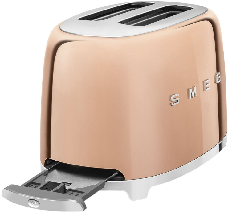 מצנם 2 פרוסות בעיצוב רטרו Smeg סמג TSF01 זהב ורוד