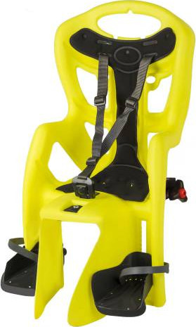 כסא תינוק לאופניים חיבור לסבל Bellelli PEPE Clamp צהוב מתאים לאופני 26" עד 28"