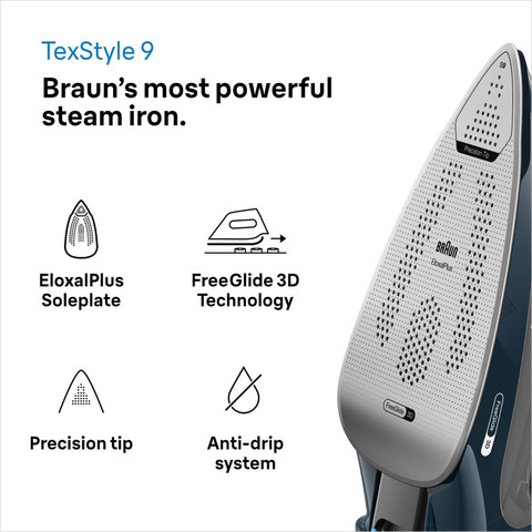 מגהץ אדים Braun 3200W בראון TexStyle 9 SI9682DB