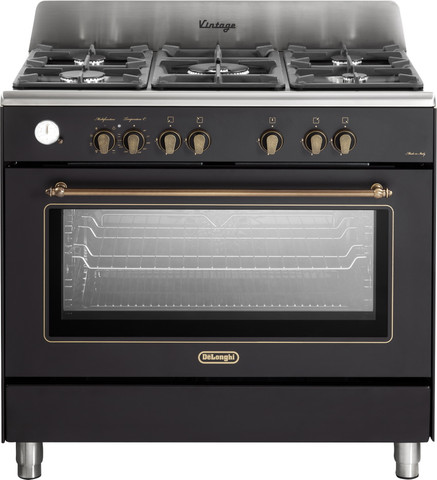 תנור משולב כיריים גז - 5 להבות Delonghi דלונגי PEMA965C-IL שחור