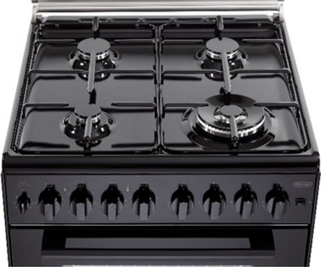 תנור משולב כיריים גז - 4 להבות Delonghi דלונגי DCS12EDN-IL שחור