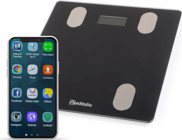 משקל אדם דיגיטלי (Bluetooth) מתחבר לסמארטפון , עד 150 ק""ג ,משקל חכם, המודד
