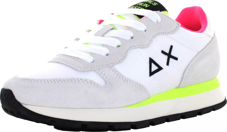 ALLY SOLID NYLON-0163 BIANCO GIALLO FLUO - נעלי סניקרס לנשים