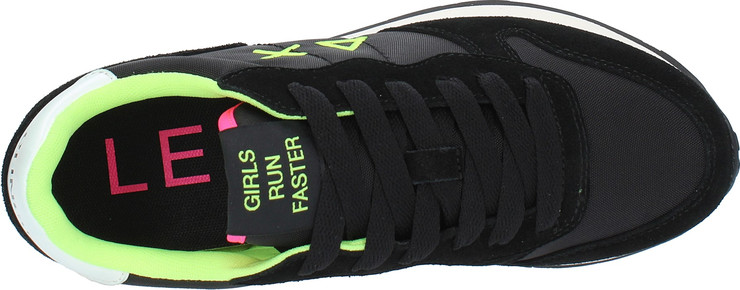 sun 68 - ally solid nylon- nero giallo fluo - נעלי סניקרס לנשים