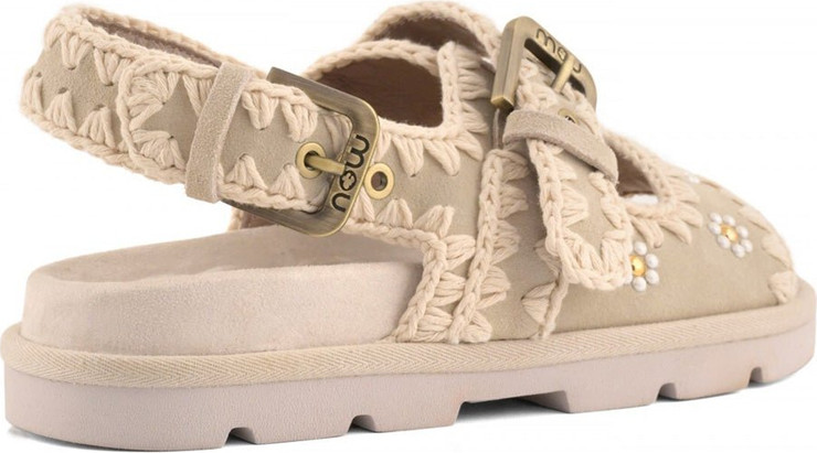 סנדלי Mou Low Bio Sandal Flower נשים - מו - Beige