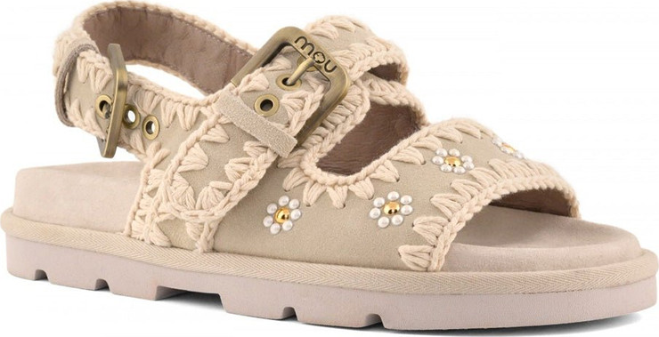 סנדלי Mou Low Bio Sandal Flower נשים - מו - Beige
