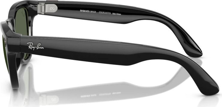 משקפי שמש חכמים Ray-Ban Meta Skyler RW4010 בגימור Shiny Black עם עדשות G15 Green בגודל 52-20