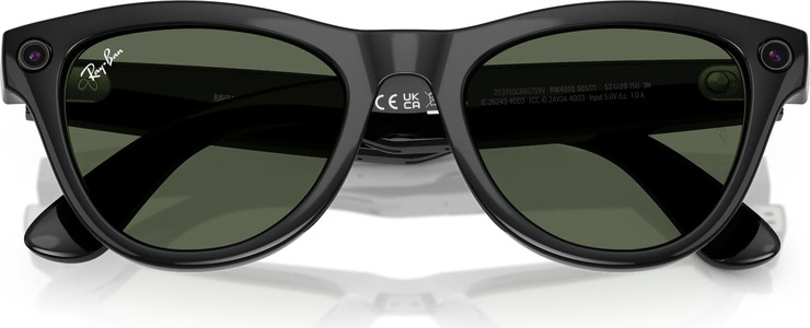 משקפי שמש חכמים Ray-Ban Meta Skyler RW4010 בגימור Shiny Black עם עדשות G15 Green בגודל 52-20
