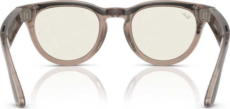 משקפי שמש חכמים Ray-Ban Meta Headliner RW4009F בגימור Shiny Warm Stone עם עדשות Transitions Dark Green בגודל 51-23