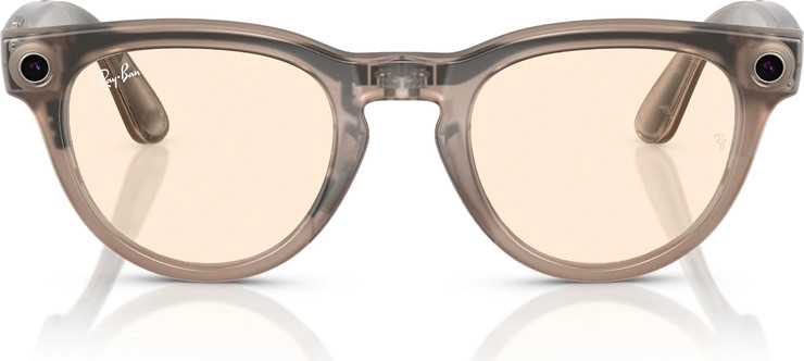 משקפי שמש חכמים Ray-Ban Meta Headliner RW4009 בגימור Shiny Warm Stone עם עדשות Transitions Saffron Yellow בגודל 50-23
