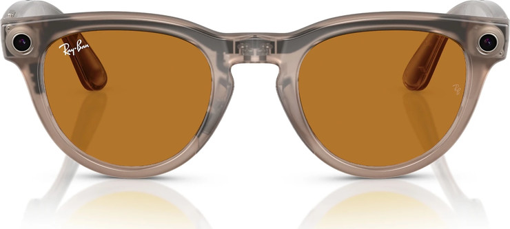משקפי שמש חכמים Ray-Ban Meta Headliner RW4009 בגימור Shiny Warm Stone עם עדשות Transitions Saffron Yellow בגודל 50-23