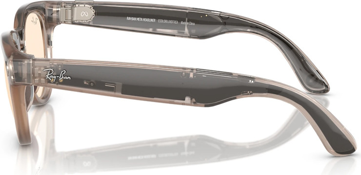 משקפי שמש חכמים Ray-Ban Meta Headliner RW4009 בגימור Shiny Warm Stone עם עדשות Transitions Saffron Yellow בגודל 50-23