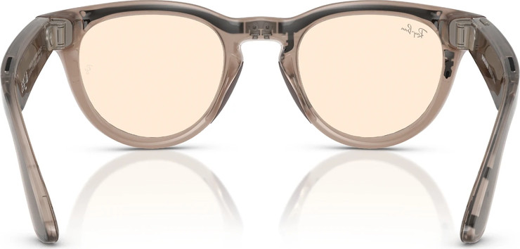 משקפי שמש חכמים Ray-Ban Meta Headliner RW4009 בגימור Shiny Warm Stone עם עדשות Transitions Saffron Yellow בגודל 50-23