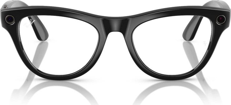 משקפי שמש חכמים Ray-Ban Meta Skyler RW4010 בגימור Shiny Black עם עדשות Transitions Cerulean Blue בגודל 52-20