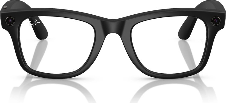 משקפי שמש חכמים Ray-Ban Meta Wayfarer דגם RW4008 בצבע שחור מט עם עדשות Transitions® בגוון Clear/Graphite Green