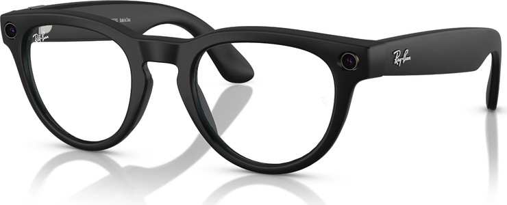 משקפי שמש חכמים Ray-Ban Meta Headliner RW4009 בגימור Matte Black עם עדשות Transitions אפור בגודל 50-23