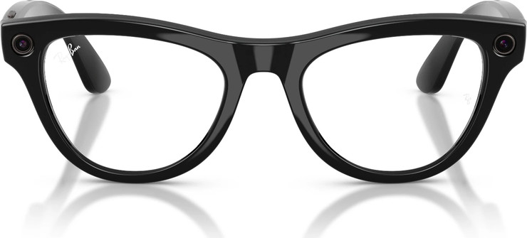 משקפי שמש חכמים Ray-Ban Meta Skyler Gen 2 RW4014 עם עדשות Transitions® Clear/Amethyst ומסגרת שחור מבריק בגודל 52-20
