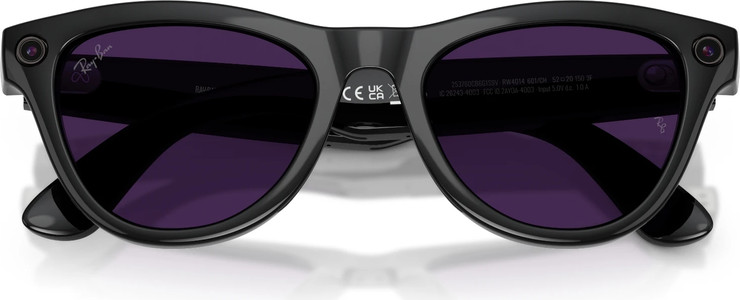 משקפי שמש חכמים Ray-Ban Meta Skyler Gen 2 RW4014 עם עדשות Transitions® Clear/Amethyst ומסגרת שחור מבריק בגודל 52-20