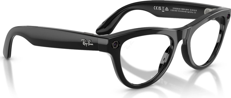 משקפי שמש חכמים Ray-Ban Meta Skyler Gen 2 RW4014 עם עדשות Transitions® Clear/Amethyst ומסגרת שחור מבריק בגודל 52-20