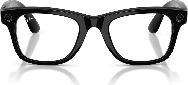 משקפי שמש חכמים Ray-Ban Meta Wayfarer Gen 2 RW4012 עם עדשות Transitions® Clear/Graphite Green ומסגרת שחור מבריק בגודל 53-22