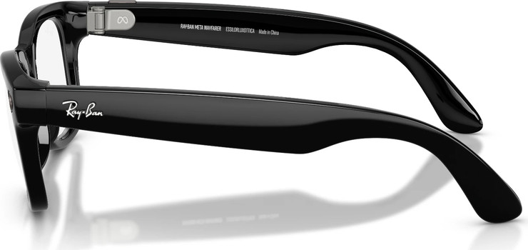משקפי שמש חכמים Ray-Ban Meta Wayfarer Gen 2 RW4012 עם עדשות Transitions® Clear/Graphite Green ומסגרת שחור מבריק בגודל 53-22
