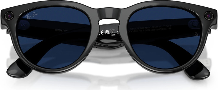 משקפי שמש חכמים Ray-Ban Meta Headliner Gen 2 RW4013 עם עדשות Transitions® Clear/Sapphire ומסגרת שחור מבריק בגודל 50-23