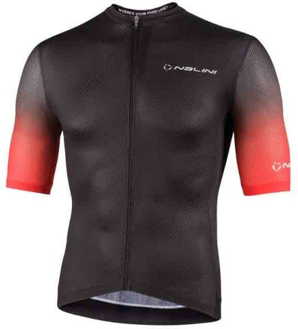 חולצה לרכיבת אופניים לגברים NEW ERGO MESH JERSEY שחור-אדום רשת מנדפת L NALINI