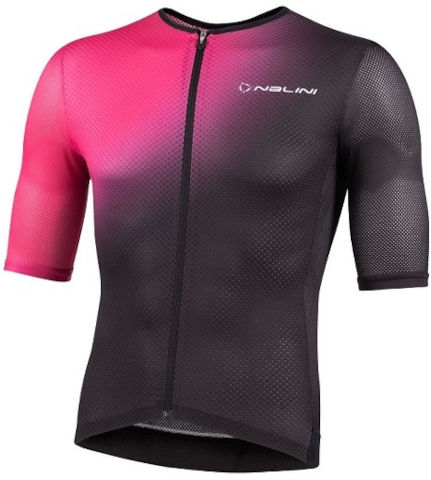 חולצה לרכיבת אופניים לגברים MESH ERGO JERSEY שחור-ורוד אריג רשת דק טכני ואלסטי מאווררת ומנדפת L