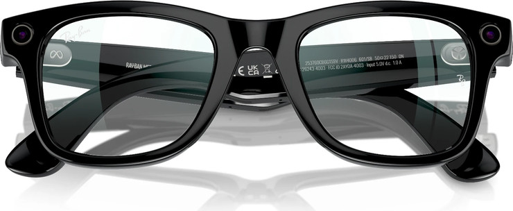 משקפי שמש חכמים Ray-Ban Meta Wayfarer RW4006 עם עדשות Blue-Violet Light Filter ומסגרת בצבע שחור מבריק בגודל 53-22