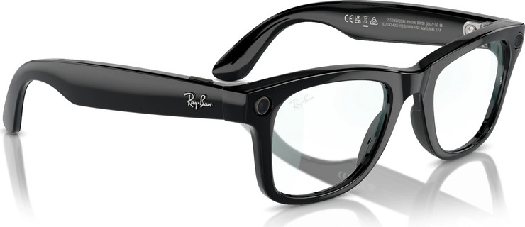 משקפי שמש חכמים Ray-Ban Meta Wayfarer RW4006 עם עדשות Blue-Violet Light Filter ומסגרת בצבע שחור מבריק בגודל 53-22