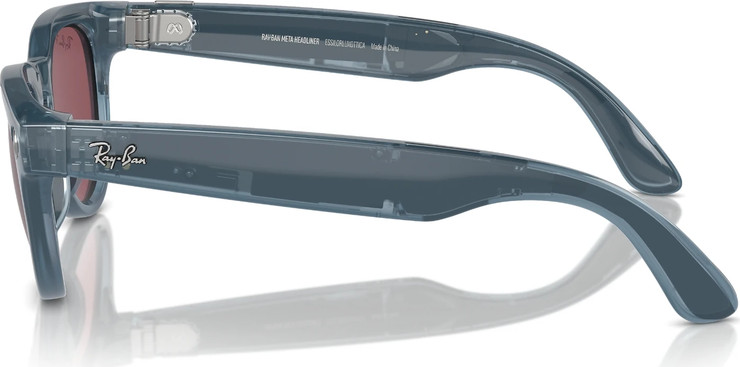 משקפי שמש חכמים Ray-Ban Meta Headliner RW4009 בגימור Shiny Jeans עם עדשות Polar Dusty Red בגודל 50-23