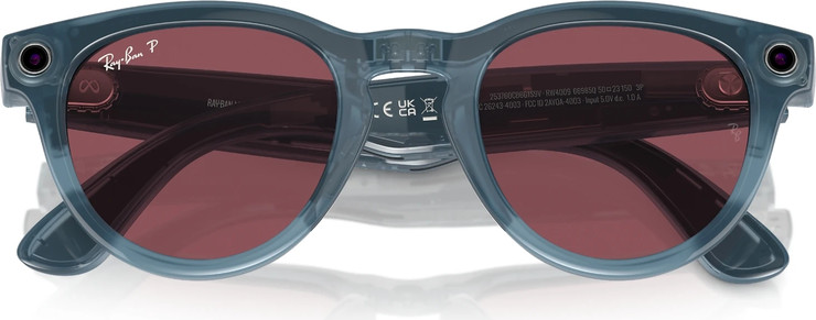 משקפי שמש חכמים Ray-Ban Meta Headliner RW4009 בגימור Shiny Jeans עם עדשות Polar Dusty Red בגודל 50-23