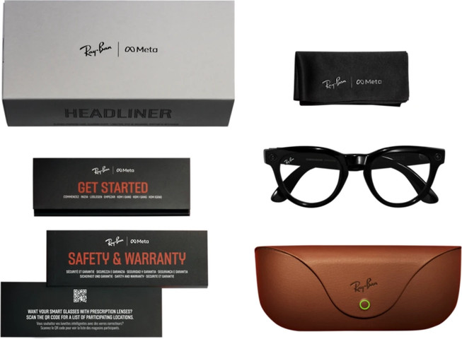 משקפי שמש חכמים Ray-Ban Meta Headliner RW4009 בגימור Shiny Jeans עם עדשות Polar Dusty Red בגודל 50-23