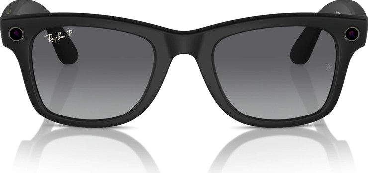 משקפי שמש חכמים Ray-Ban Meta Wayfarer RW4008 בצבע Matte Black עם עדשות Polar Gradient Graphite
