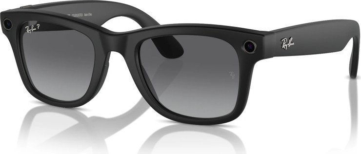 משקפי שמש חכמים Ray-Ban Meta Wayfarer RW4008 בצבע Matte Black עם עדשות Polar Gradient Graphite