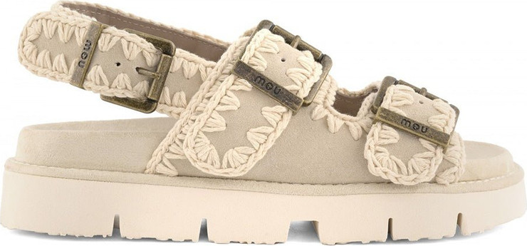 סנדלי Mou Bio Two Buckles Back נשים - מו - Beige