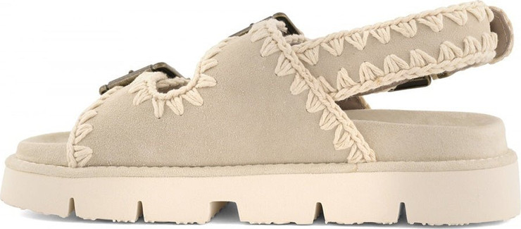 סנדלי Mou Bio Two Buckles Back נשים - מו - Beige
