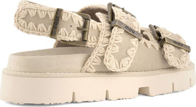 סנדלי Mou Bio Two Buckles Back נשים - מו - Beige