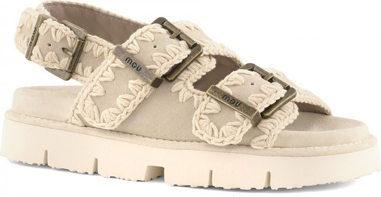 סנדלי Mou Bio Two Buckles Back נשים - מו - Beige