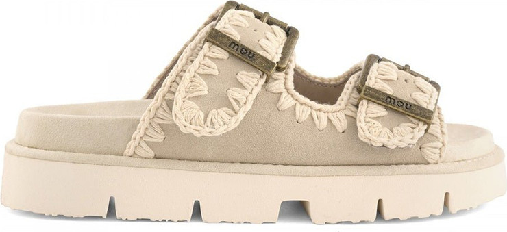 כפכפי Mou Bio Sandal Two Buckles נשים - מו - Beige